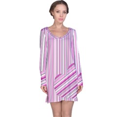 Pink Love Pattern Long Sleeve Nightdress by Valentinaart