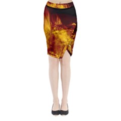 Ablaze Abstract Afire Aflame Blaze Midi Wrap Pencil Skirt by Amaryn4rt