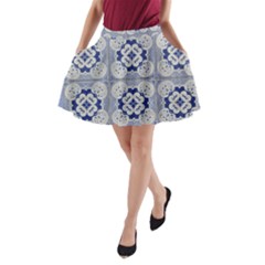 Ceramic Portugal Tiles Wall A-line Pocket Skirt by Amaryn4rt