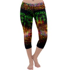 Radar Kaleidoscope Pattern Capri Yoga Leggings by Amaryn4rt