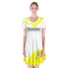 Mail Holyday Vacation Frame Short Sleeve V-neck Flare Dress by Amaryn4rt