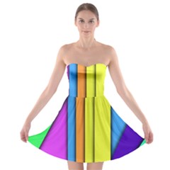 More Color Abstract Pattern Strapless Bra Top Dress by Nexatart