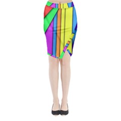 More Color Abstract Pattern Midi Wrap Pencil Skirt by Nexatart