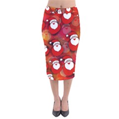 Seamless Santa Tile Velvet Midi Pencil Skirt by Nexatart