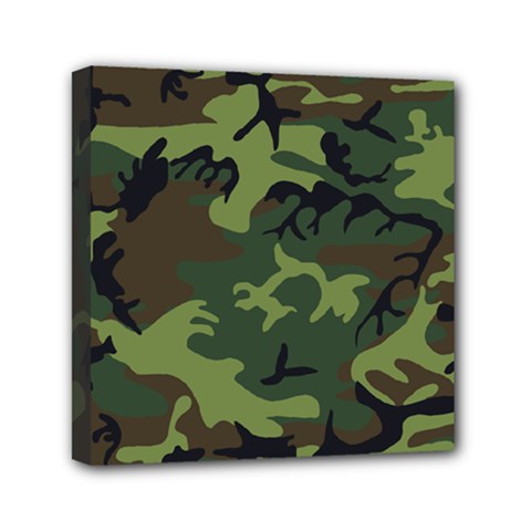 Camouflage Green Brown Black Mini Canvas 6  X 6  by Nexatart