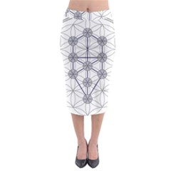 Tree Of Life Flower Of Life Stage Midi Pencil Skirt by Nexatart