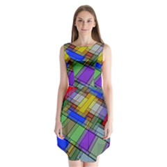 Abstract Background Pattern Sleeveless Chiffon Dress   by Nexatart