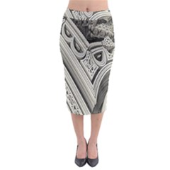 Arches Fractal Chaos Church Arch Midi Pencil Skirt by Nexatart