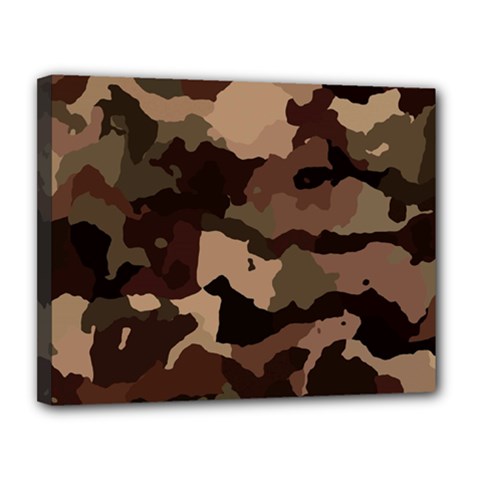 Background For Scrapbooking Or Other Camouflage Patterns Beige And Brown Canvas 14  X 11  by Nexatart