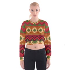 Background Plot Fashion Women s Cropped Sweatshirt by Nexatart