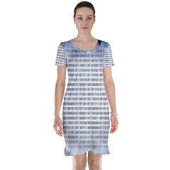 Binary Computer Technology Code Short Sleeve Nightdress by Nexatart