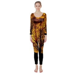 Moon Tree Kahl Silhouette Long Sleeve Catsuit by Nexatart