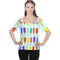 Food Pattern Women s Cutout Shoulder Tee View1