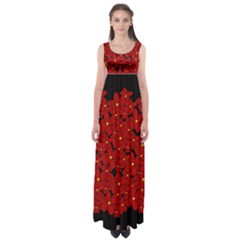 Red Bouquet  Empire Waist Maxi Dress by Valentinaart