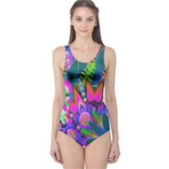 Abstract Digital Art  One Piece Swimsuit by Nexatart