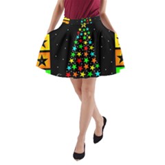 Christmas Time A-line Pocket Skirt by Nexatart