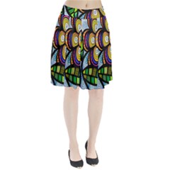 Folk Art Flower Pleated Skirt by Nexatart