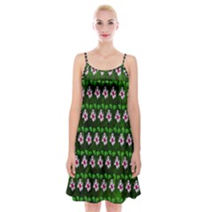 Floral Pattern Spaghetti Strap Velvet Dress by Nexatart