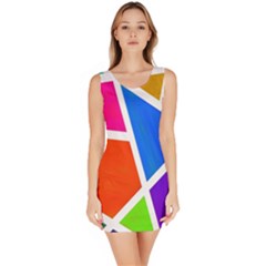 Geometric Blocks Sleeveless Bodycon Dress by Nexatart