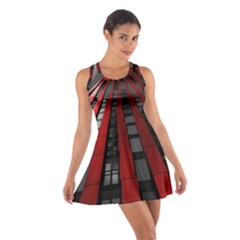 Red Building City Cotton Racerback Dress by Nexatart