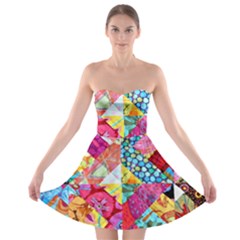 Colorful Hipster Classy Strapless Bra Top Dress by Brittlevirginclothing