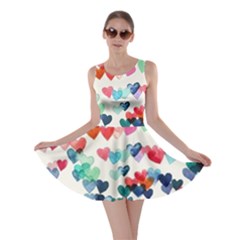 Cute Rainbow Hearts Skater Dress by Brittlevirginclothing