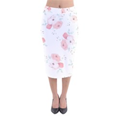 Lovely Flowers Velvet Midi Pencil Skirt by Brittlevirginclothing