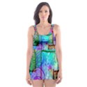 Rainbow Floral Doodle Skater Dress Swimsuit View1