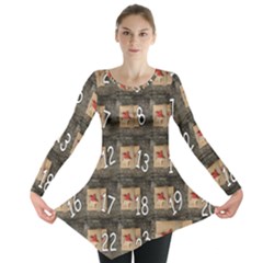 Advent Calendar Door Advent Pay Long Sleeve Tunic  by Nexatart