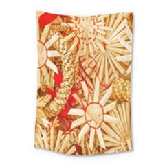 Christmas Straw Xmas Gold Small Tapestry by Nexatart