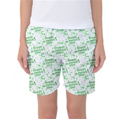 Saint Patrick Motif Pattern Women s Basketball Shorts by dflcprintsclothing