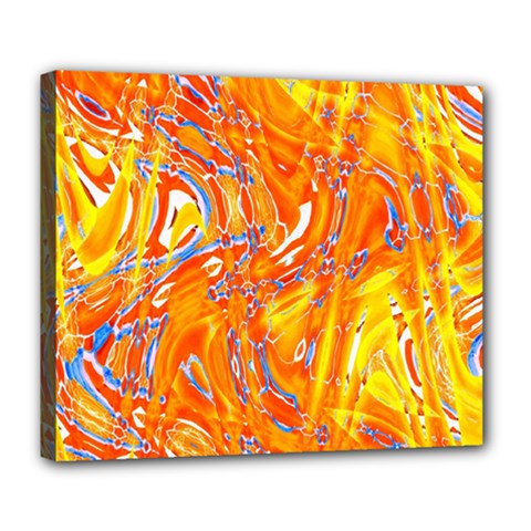 Crazy Patterns In Yellow Deluxe Canvas 24  X 20   by Nexatart