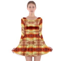 Fabric Design Pattern Color Long Sleeve Skater Dress by Nexatart