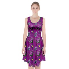 Flower Pattern Racerback Midi Dress by Nexatart