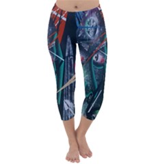 Graffiti Art Urban Design Paint Capri Winter Leggings  by Nexatart