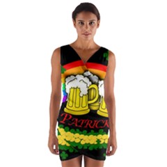 Beer Mugs Wrap Front Bodycon Dress by Valentinaart