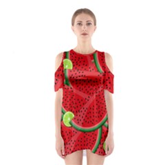 Watermelon Slices Shoulder Cutout One Piece by Valentinaart