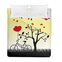 Romantic Sunrise Duvet Cover Double Side (full/ Double Size) by Valentinaart