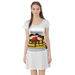 Pancakes - Shrove Tuesday Short Sleeve Skater Dress by Valentinaart