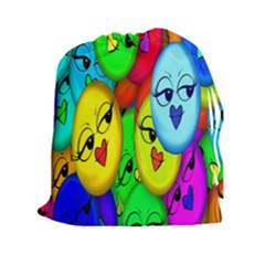 Smiley Girl Lesbian Community Drawstring Pouches (xxl) by Nexatart