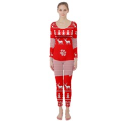 Ugly X Mas Design Long Sleeve Catsuit by Nexatart