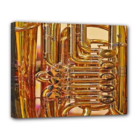 Tuba Valves Pipe Shiny Instrument Music Canvas 14  X 11  by Nexatart