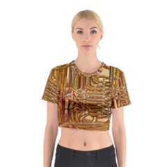 Tuba Valves Pipe Shiny Instrument Music Cotton Crop Top by Nexatart