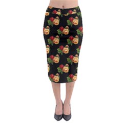 Vintage Roses Wallpaper Pattern Midi Pencil Skirt by Nexatart