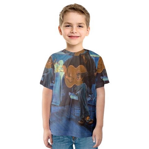 Man And His Guitar Kids  Sport Mesh Tee by digitaldivadesigns