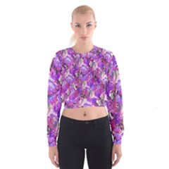 Flowers Abstract Digital Art Women s Cropped Sweatshirt by Amaryn4rt