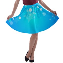 Desktop Banner Postcard Hearts A-line Skater Skirt by Amaryn4rt