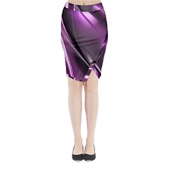 Purple Fractal Mathematics Abstract Midi Wrap Pencil Skirt by Amaryn4rt