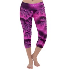 Fractal Artwork Pink Purple Elegant Capri Yoga Leggings by Amaryn4rt