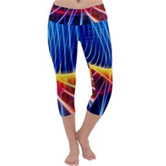 Color Colorful Wave Abstract Capri Yoga Leggings by Amaryn4rt